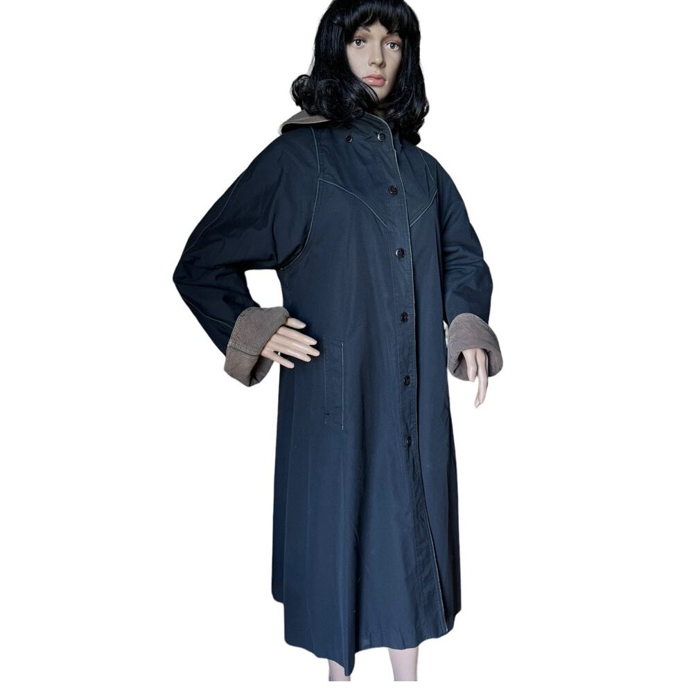 Vintage The Membership Reversable Corduroy brown/ black hooded Coat size large - Picture 5 of 16